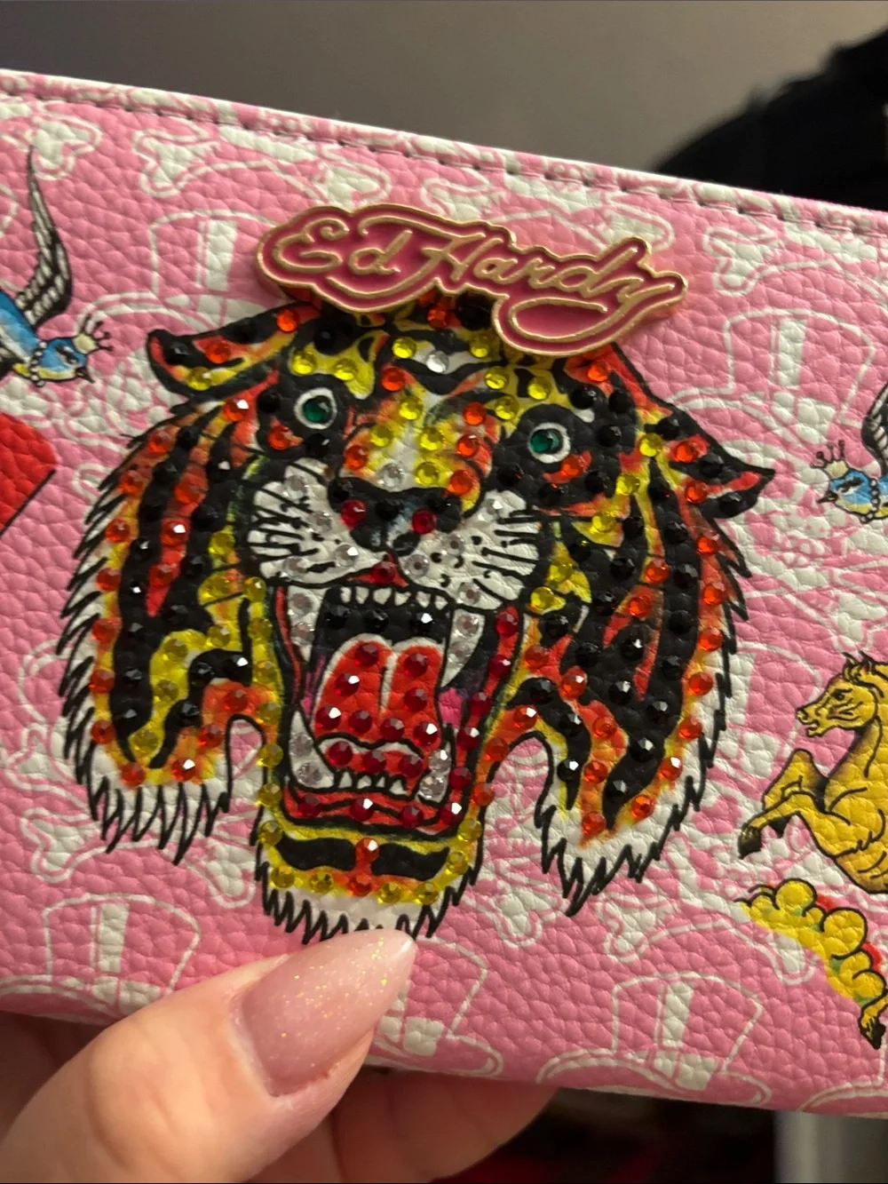 Ed Hardy Graphic Tiger Zip Wallet NWT